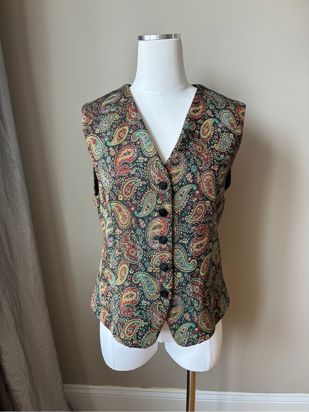 Vintage Talbots Paisley Tapestry Vest size 12